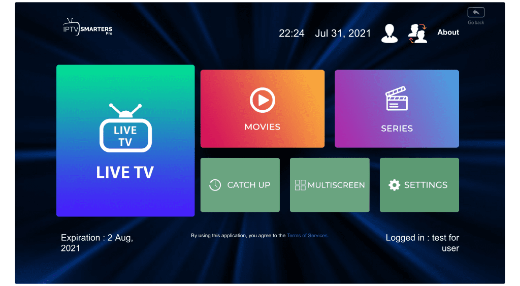 The home screen will be like this once the downloading is complete. You can easily choose what you want to watch next, to access Live Channels just click on the Live TV section.