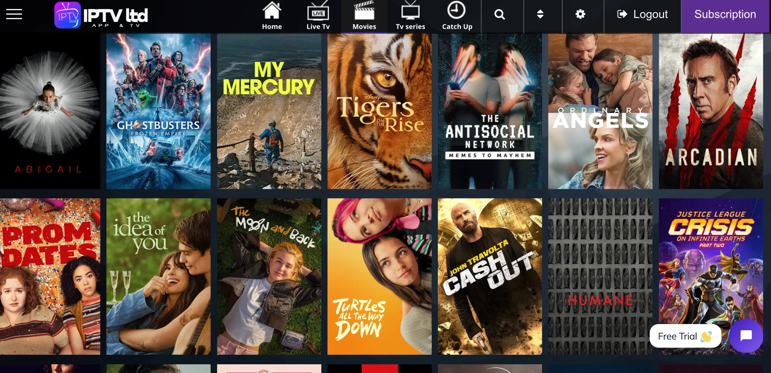 Enjoy a cinematic experience with IPTV Ltd's live movies, featuring a variety of popular films and high-quality streaming.